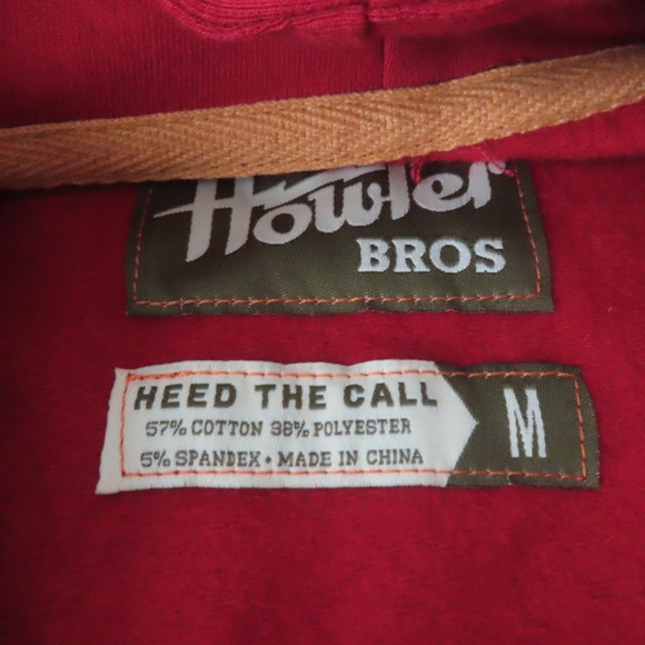 howler brothers lightning bolt red hoodie jacket M - Picture 6 of 7